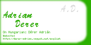 adrian derer business card